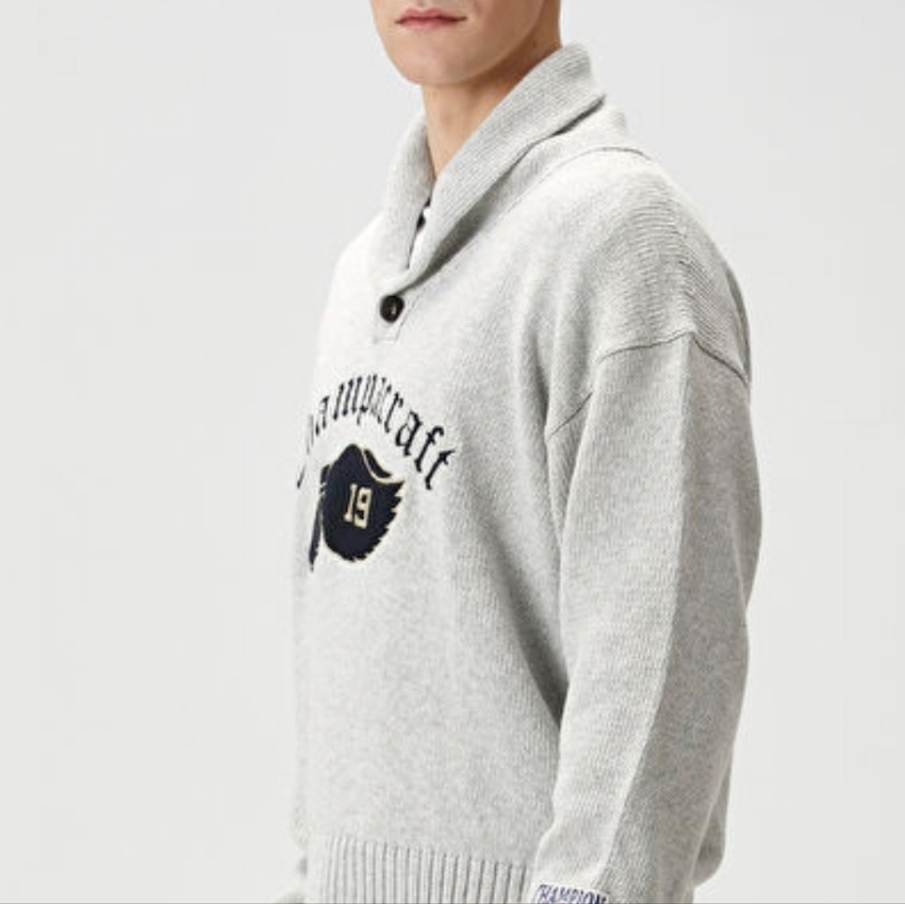LIMITED EDITION Champion Shawl Sweater With Embroidery - Picture 4 of 14